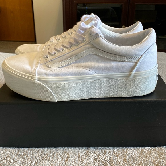 White Platform Vans - Picture 1 of 9